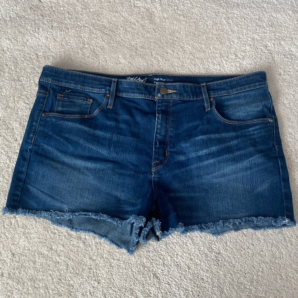 Dark Blue Denim Cutoff Shorts